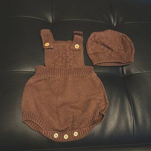 baby onesie knit overalls